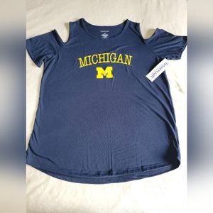 Womens Michigan cold shoulder top